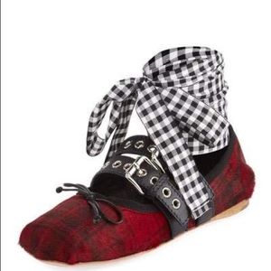 MiuMiu Wrap Ballet Flats